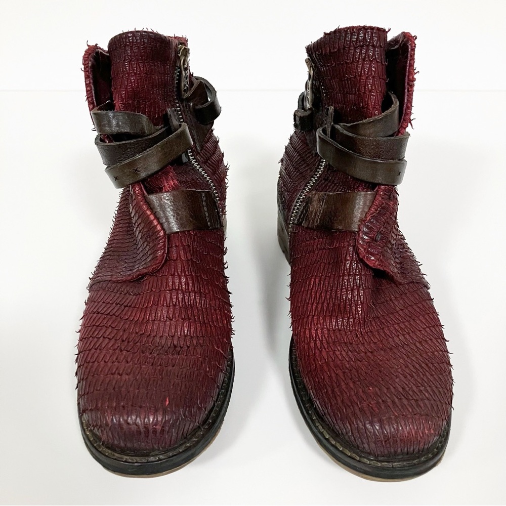A.S.98 | Burgundy Airstep Harness Booties 39 Grunge Steampunk Whimsigoth - Picture 2 of 8